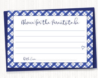 Blue Baby Q Advice Card, PRINTABLE, Advice for Parents Card, Boy BBQ Baby Shower Games, Couples, Co-Ed Shower, Instant Download - BSU020B