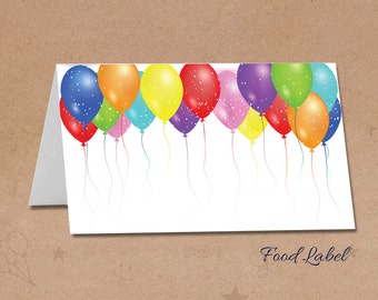 Ballonnen label voedselkaarten, AFDRUKBAAR, ballonnen [kanten kaarten, ballonnen feestdecor, ballonnen naamkaartjes, kinderverjaardag - KU002