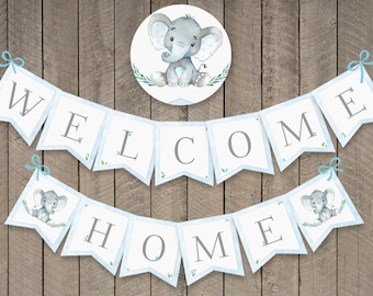 Welcome Home Banner PRINTABLE Elephant Welcome Baby Baby - Etsy