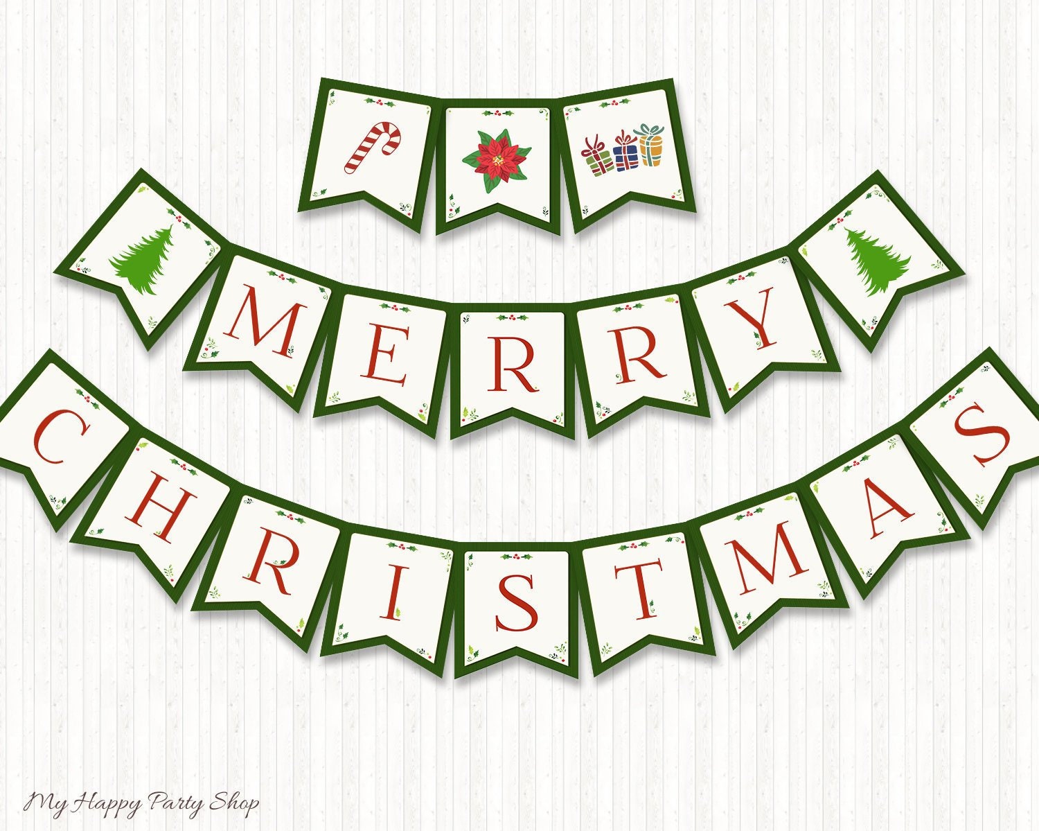 Christmas Banner PRINTABLE Merry Christmas Banner Holiday Etsy