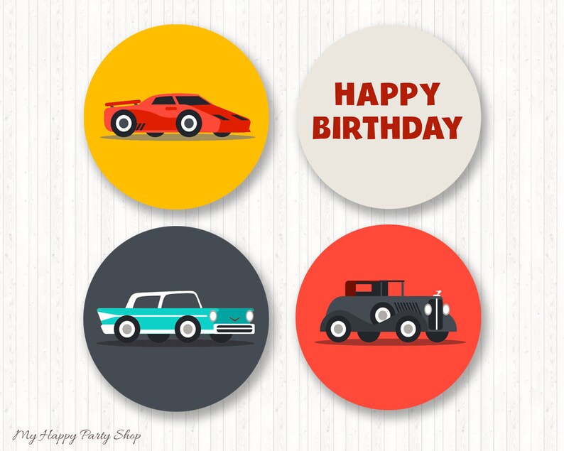 Cartão de feliz aniversário de carros, IMPRIMÍVEL, cartão de felicitações de carros, aniversário de menino, carros retrô, 2º aniversário, 3º aniversário, carros e caminhões - KB007 imagem 7