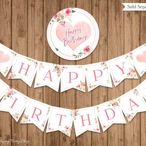 Custom God Bless Banner, PRINTABLE, DIY, Blush Roses, Girl, Baptism ...