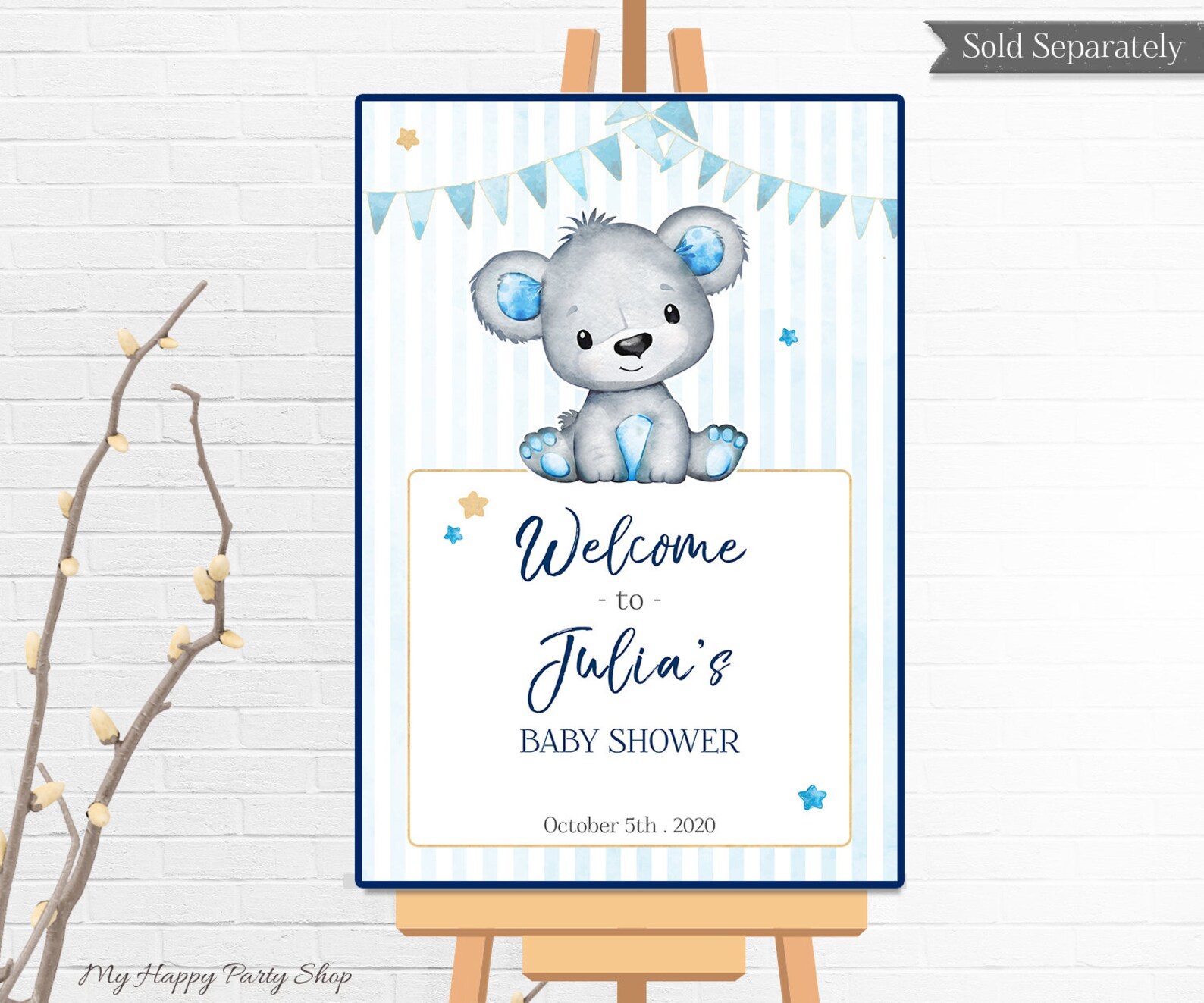 Teddy Bear Cupcake Toppers PRINTABLE 2 Circles Baby - Etsy