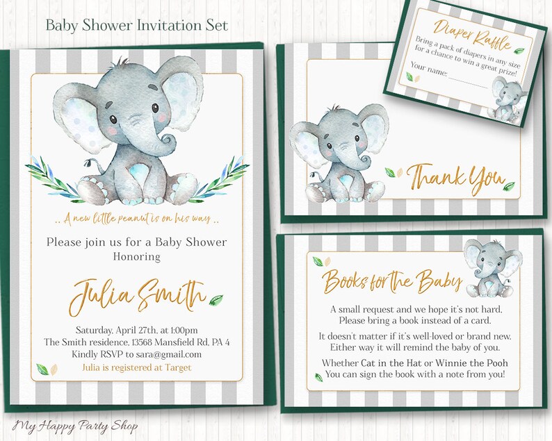 Elephant Diaper Raffles PRINTABLE Elephant Shower Tickets - Etsy