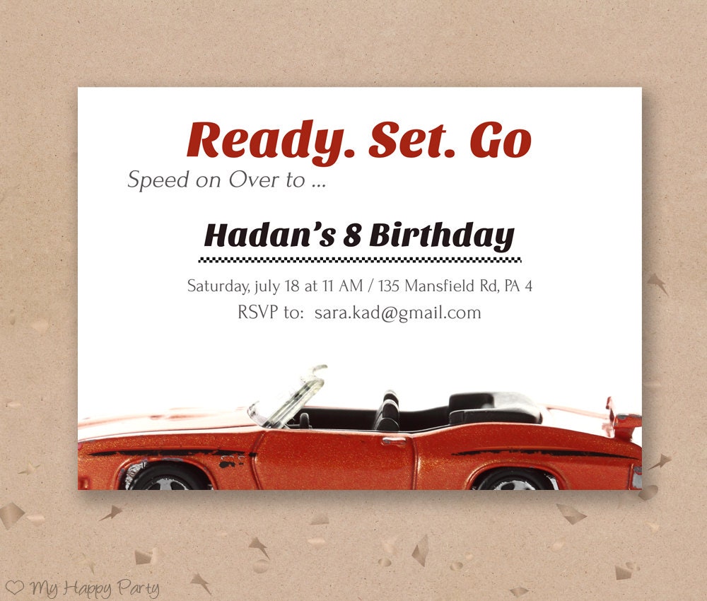 Auto Geburtstag Einladung PRINTABLE Auto Birthday party  Etsy