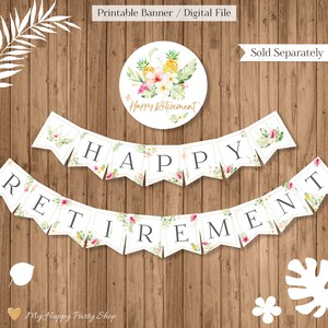 Tropical Happy Birthday Banner, PRINTABLE, Floral Birthday Banner ...