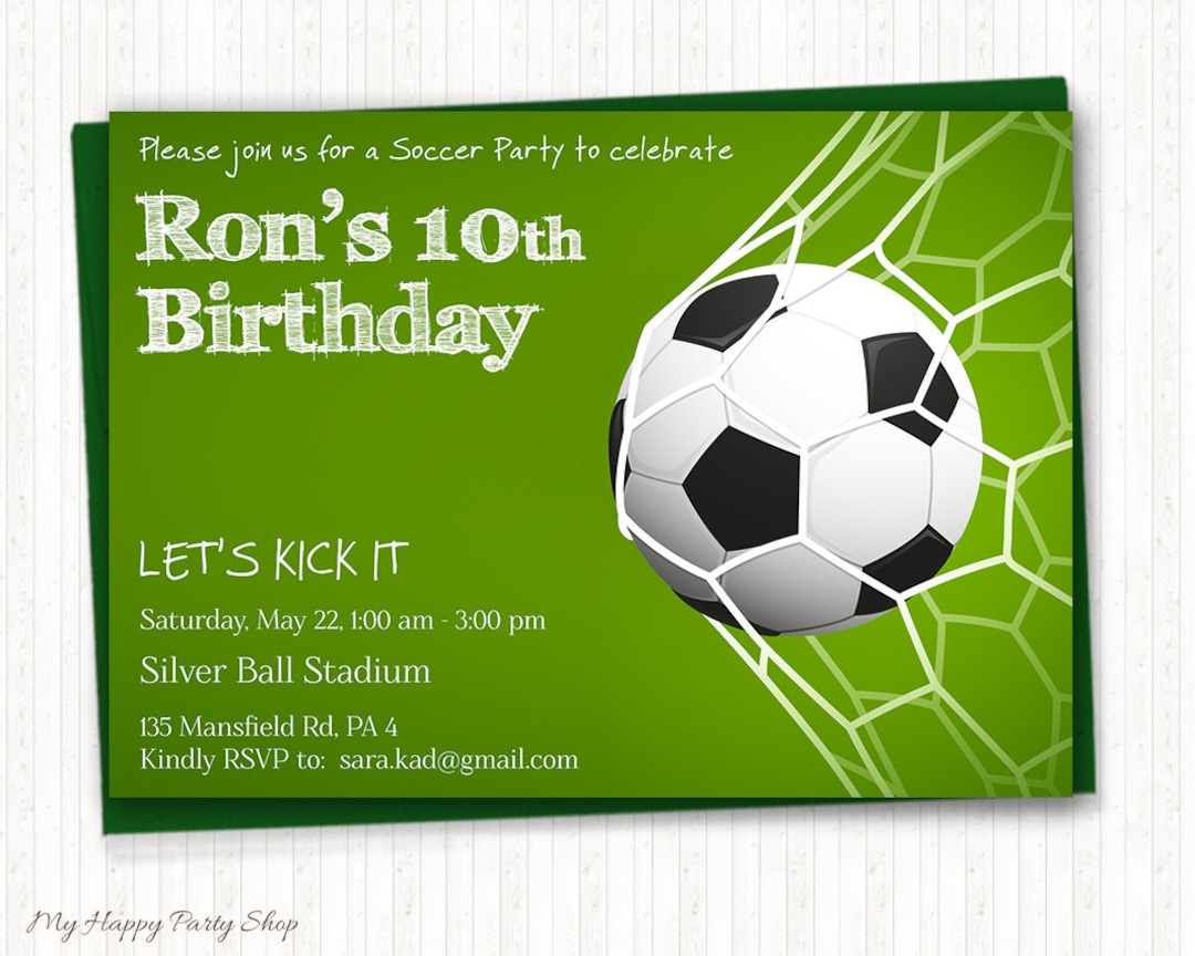 Soccer Birthday Invitation, PRINTABLE, Soccer Party, Sport Invitation ...