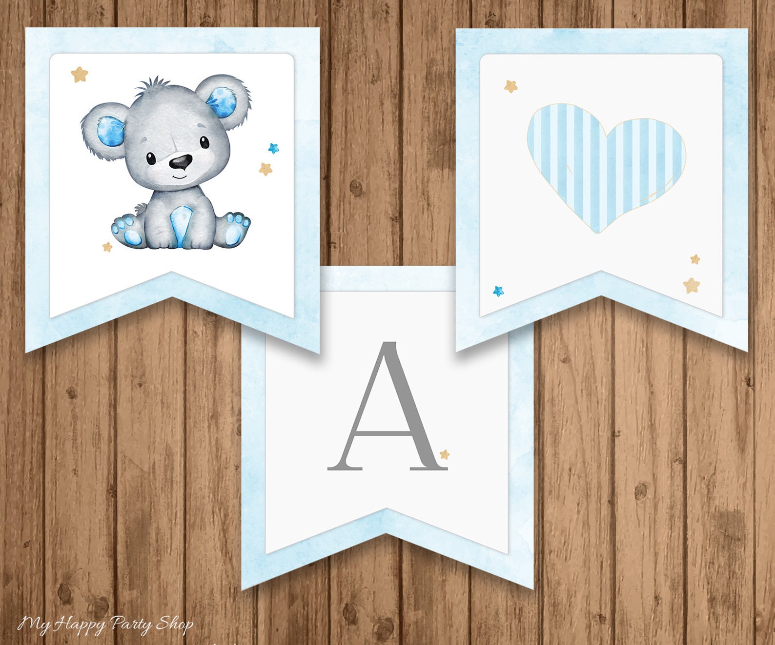 It's a Boy Banner PRINTABLE Bear Baby Shower Banner Etsy