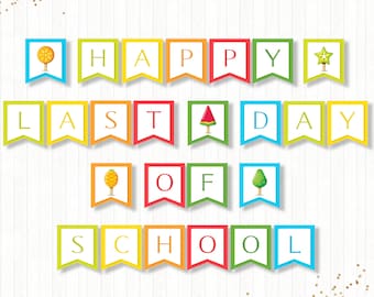 Last Day of School Printable Banner, Printable, End of School Decor, School's Out For Summer, Popsicle, INSTANT DOWNLOAD, Digital - KG010