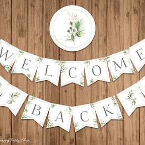 Welcome Back Banner, PRINTABLE, Greenery Homecoming Banner, Welcome Back Party, INSTANT DOWNLOAD - Digital File - BSU066