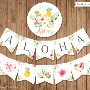 Tropical Happy Birthday Banner, PRINTABLE, Floral Birthday Banner ...