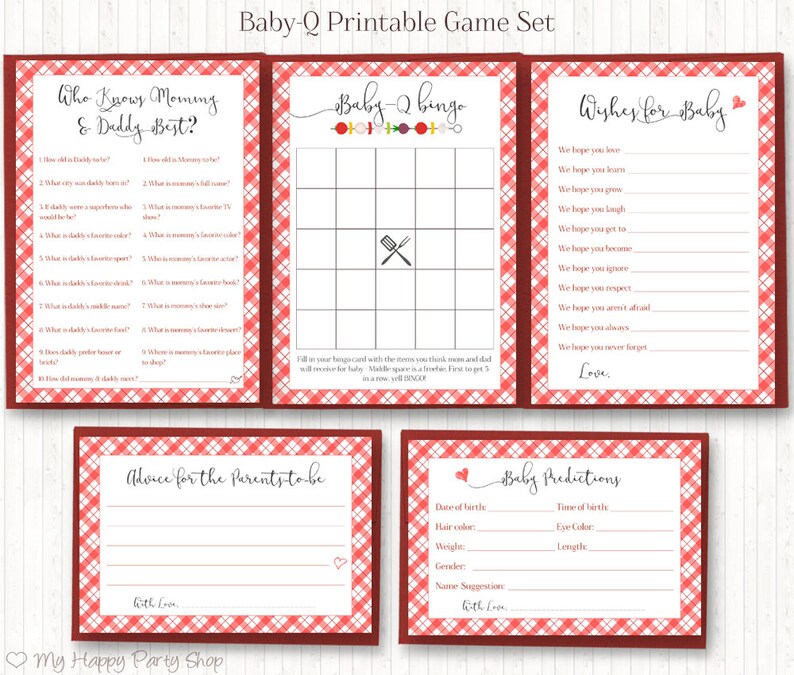 BBQ Thank You Card Barbeque Theme Party Favor Picnic Party Etsy