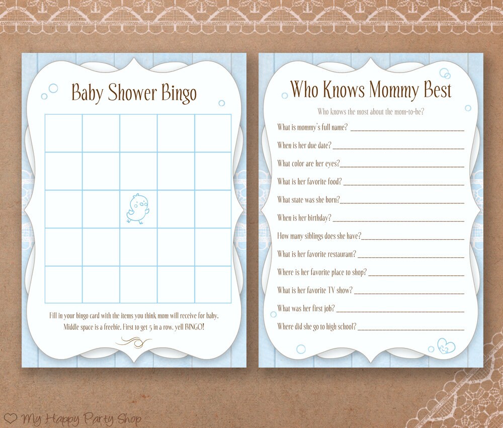 Blue Candy Guessing Game PRINTABLE Baby Shower Games Boy - Etsy