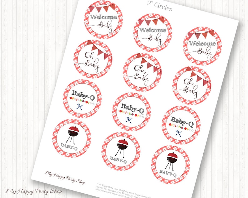 Baby-q Circles PRINTABLE Red Baby-q BBQ 2 Inch Circles - Etsy