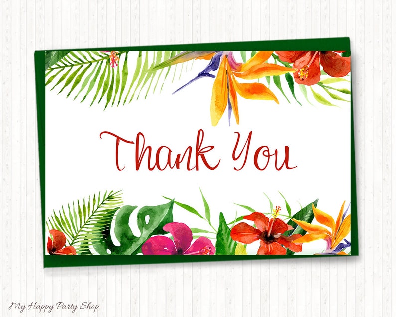 Hawaiian PRINTABLE BSU054 digital Tropical Baby Shower Invitation Set Aloha Invitation, thank you card, book request, diaper raffle