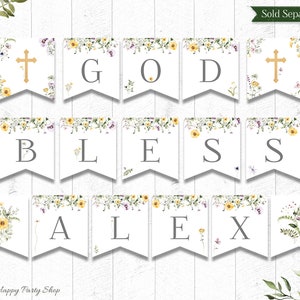 Happy Birthday Banner, PRINTABLE, Floral Birthday Banner, Birthday ...