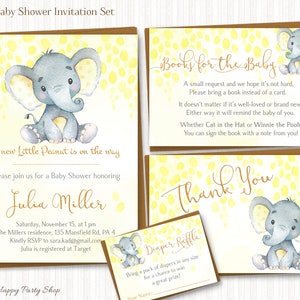 Yellow Elephant Thank You Tags, PRINTABLE, Elephant Party Decor, Baby ...