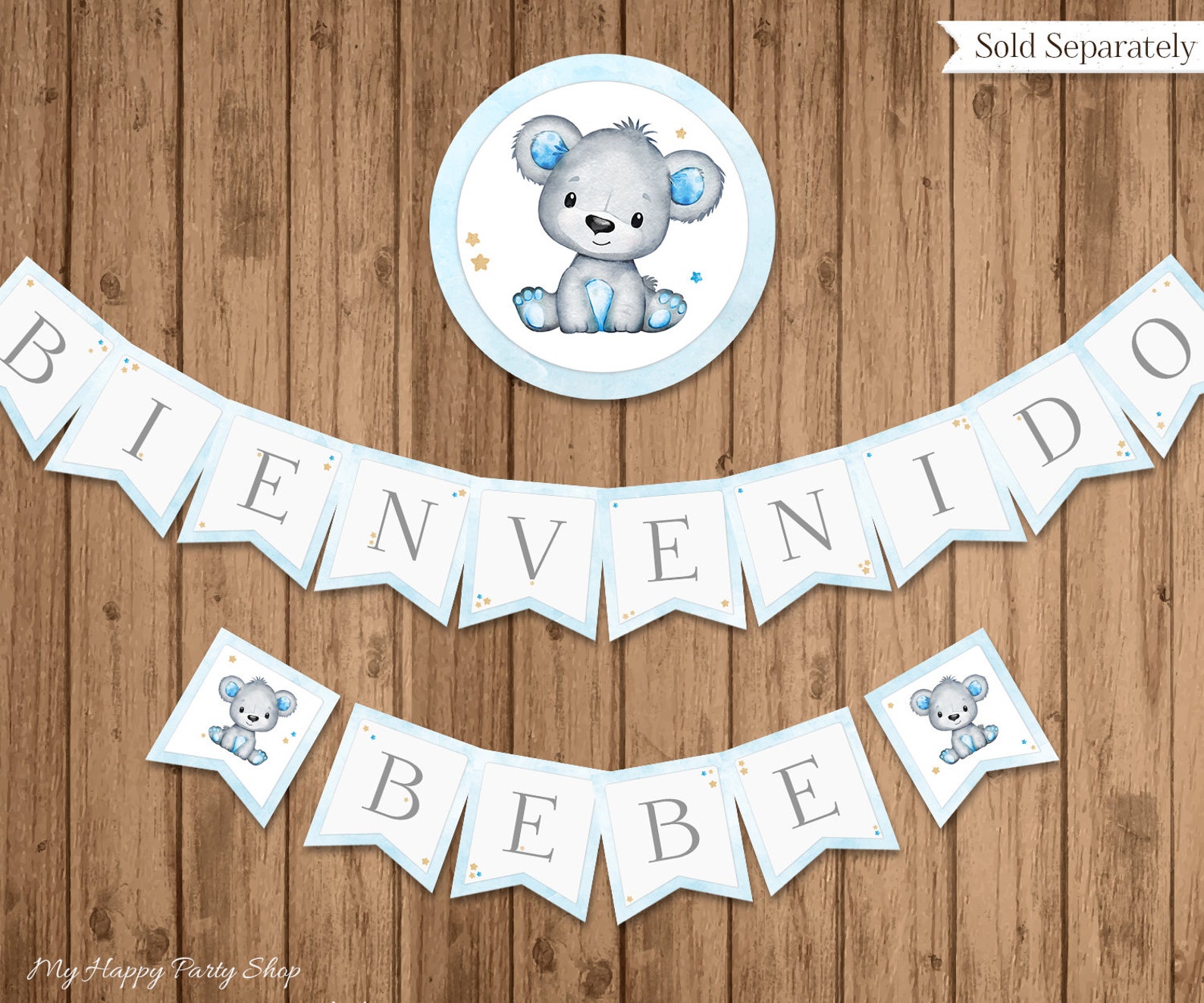 Teddy Bear Cupcake Toppers PRINTABLE 2 Circles Baby - Etsy
