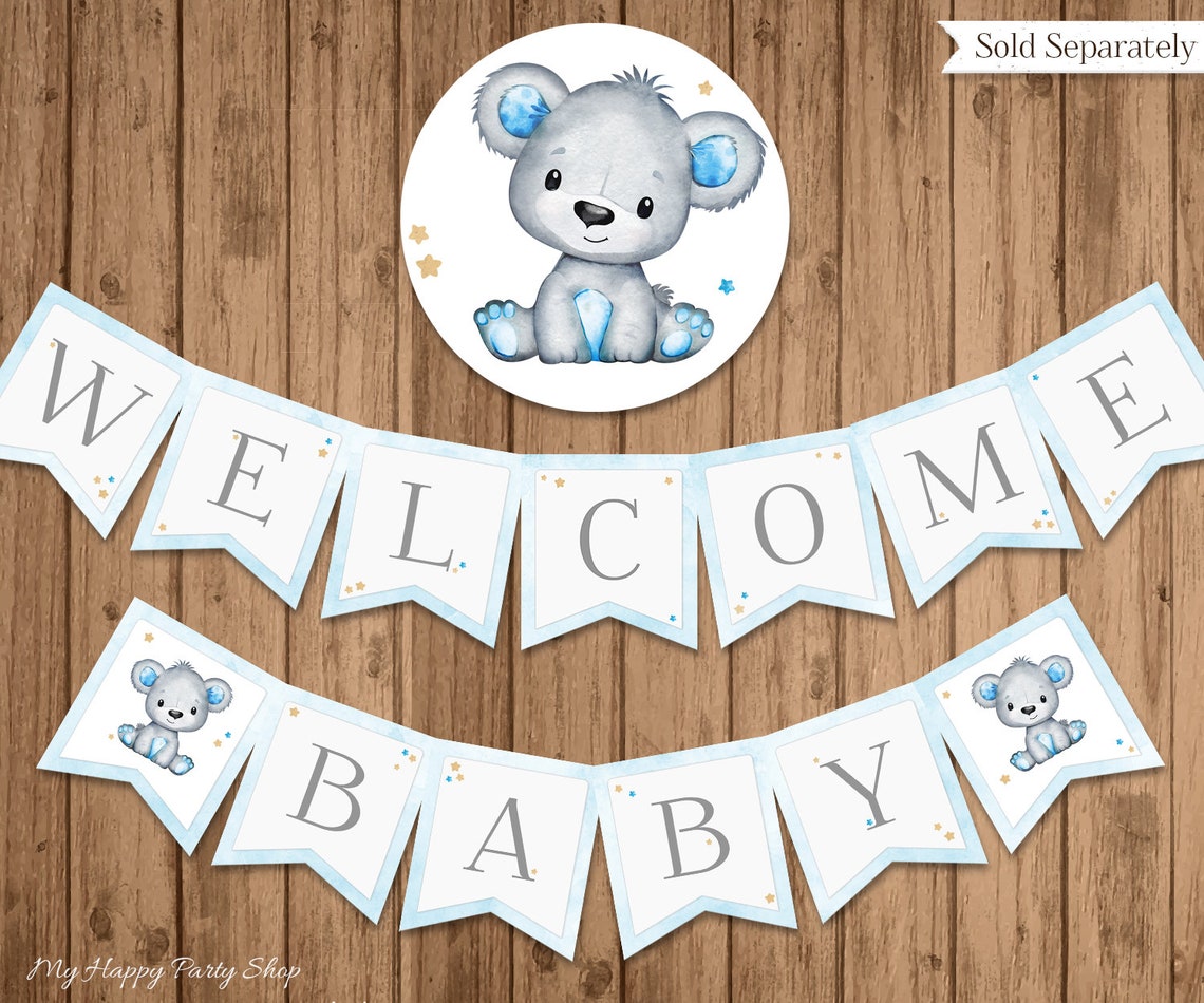Teddy Bear Cupcake Toppers PRINTABLE 2 Circles Baby - Etsy