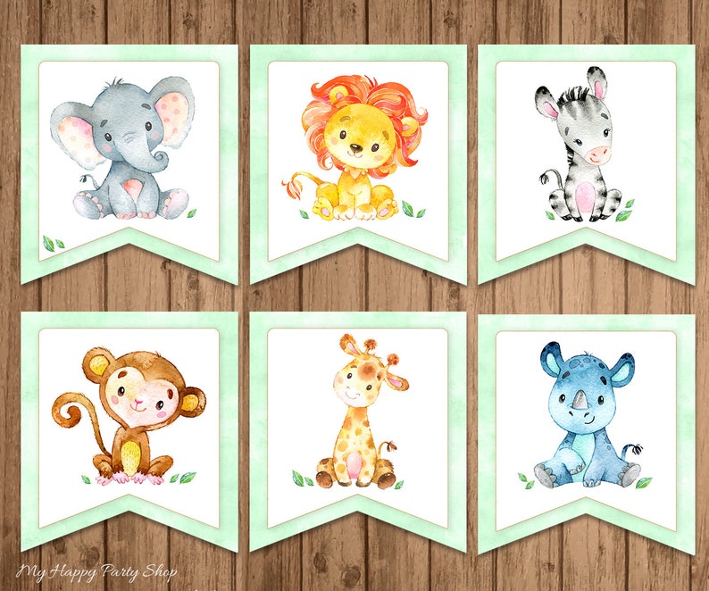 Safari First Birthday Banner PRINTABLE Wild One Banner | Etsy