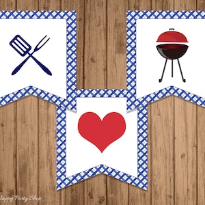Blue Baby Q Shower Banner, Printable, BBQ Baby Shower Banner, Babyq ...