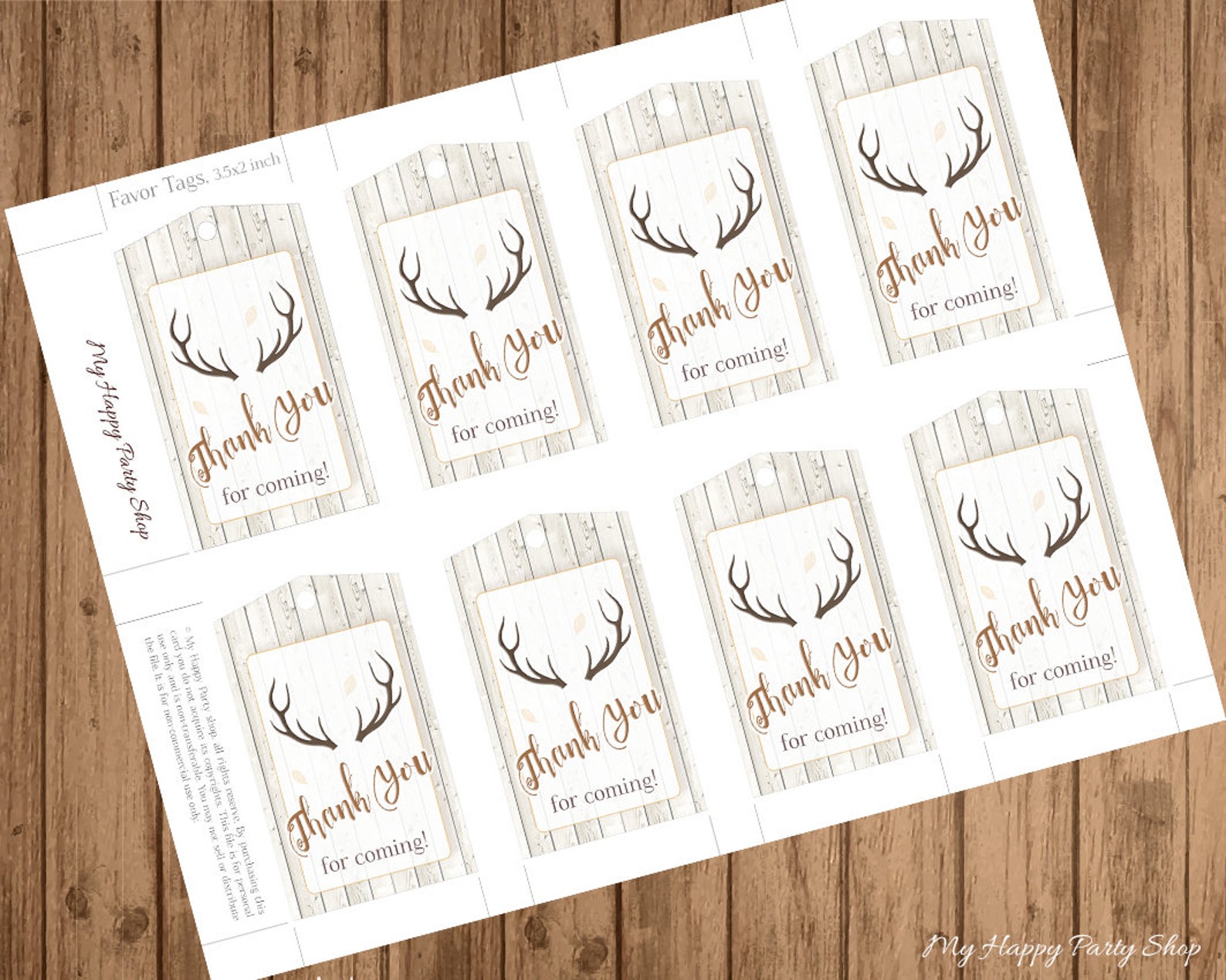 deer-favor-tags-printable-deer-antler-tags-woodland-favor-etsy