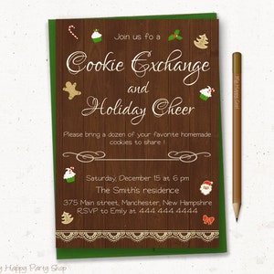 Cookie Recipe Card Printable, Christmas Recipe Card, Cookie Exchange ...