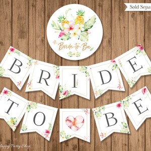 Tropical Happy Birthday Banner, PRINTABLE, Floral Birthday Banner ...