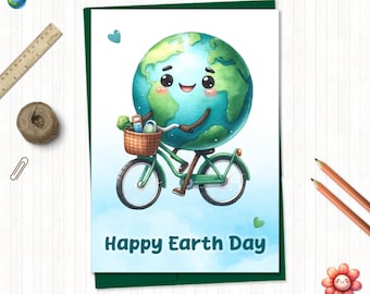 Earth Day Card | Printable | Happy Earth Day Card | Earth Day Party | 5" x 7" | Instant Download | ED001