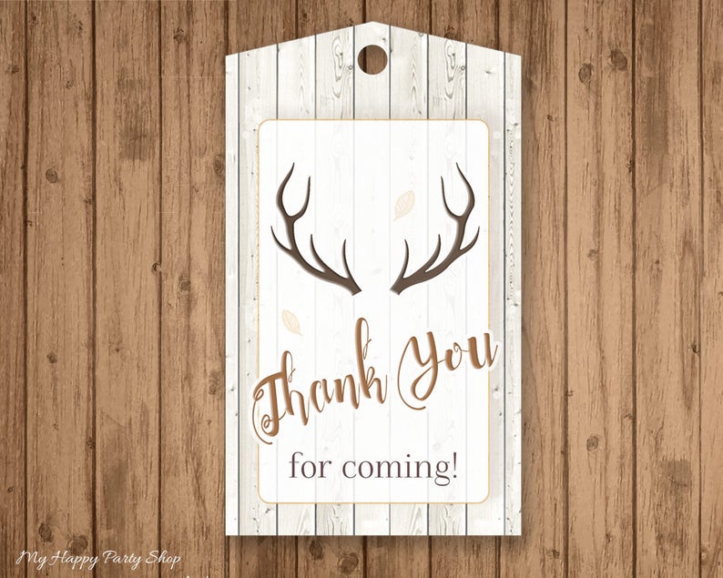 Thank you Tag Deer Face Party Printable Deer Face Tag Topper Cute Deer Digital Birthday INsTANT DoWNLOAD Deer Face Party Favor Tag