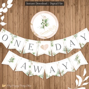 Striscione per la cena di prova del matrimonio, STAMPABILE, Decorazioni per la cena di prova, Striscione &quot;Un giorno lontano&quot;, Striscione verde, DOWNLOAD IMMEDIATO, Digitale - BSU066