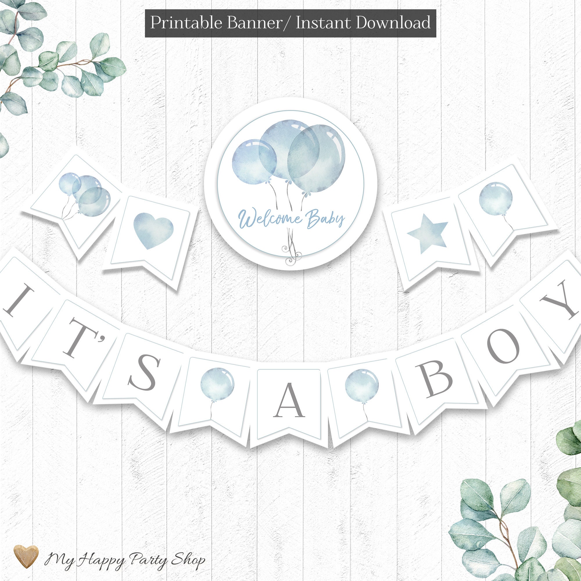 Baby Boy Stickers, New Baby Printable Bullet Journal Stickers, ITS