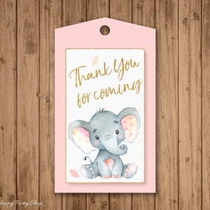 Rosa elefant babyshowerbanderoll | Välkommen bebis | UTSKRIVBAR | Digital nedladdning | BSU046PI bild 10
