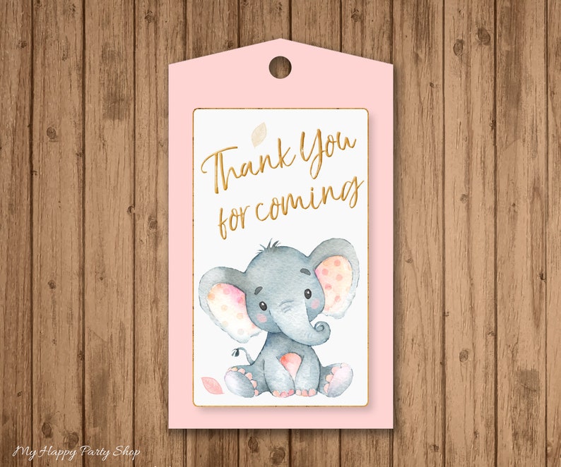 Rosa elefant babyshowerbanderoll | Välkommen bebis | UTSKRIVBAR | Digital nedladdning | BSU046PI bild 10