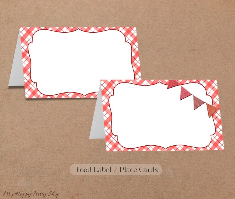 BBQ Thank You Card Barbeque Theme Party Favor Picnic Party Etsy