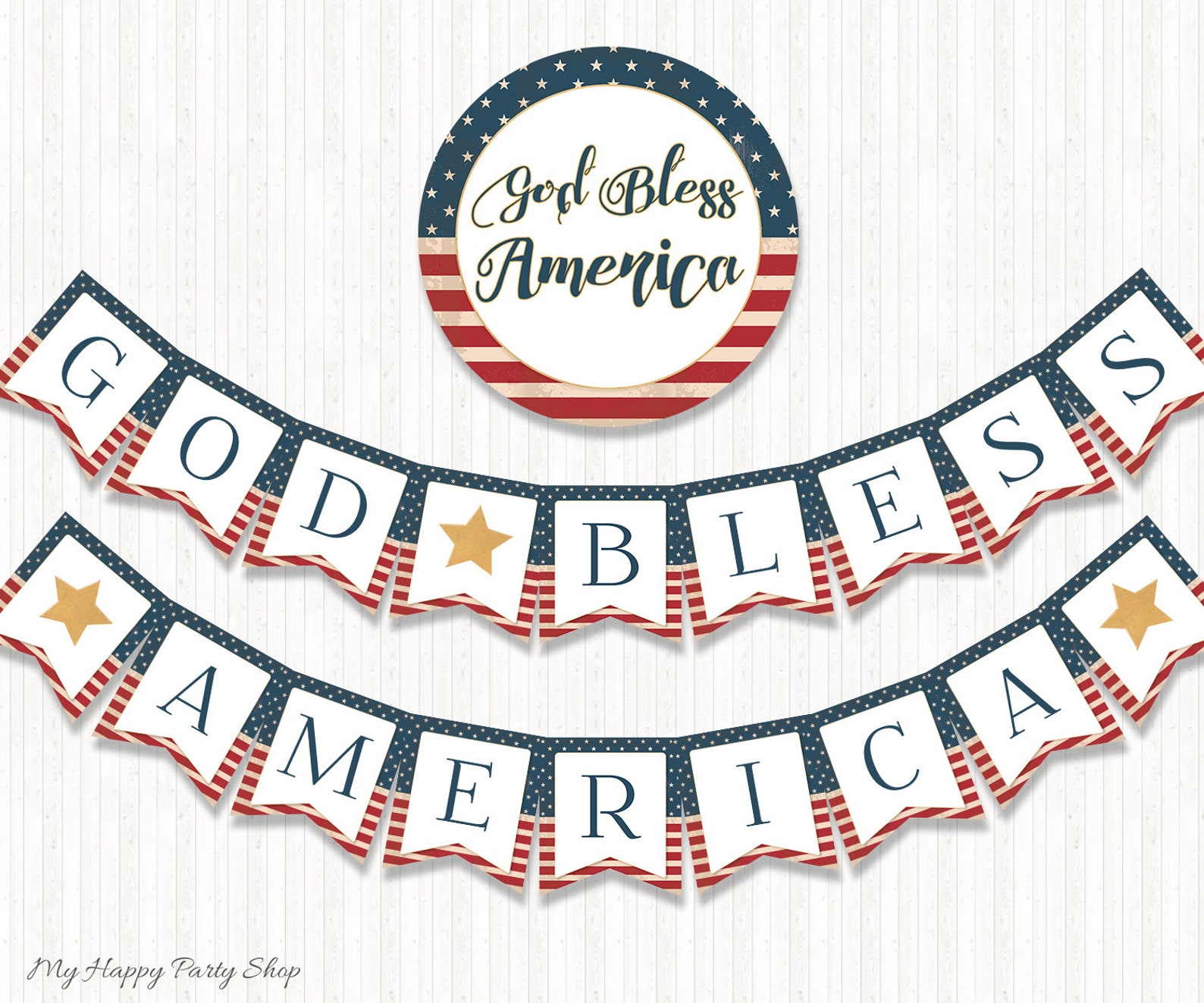 God Bless America Banner Printable 4th of July Banner Red - Etsy