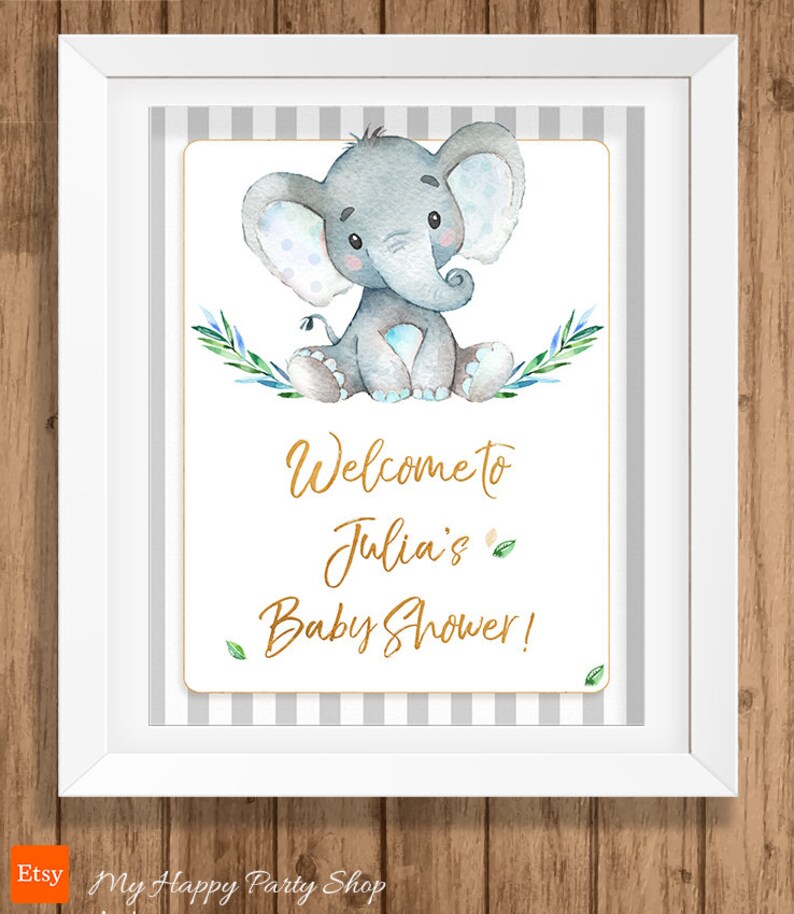 Elephant Welcome Baby Shower Sign PRINTABLE Little Peanut - Etsy