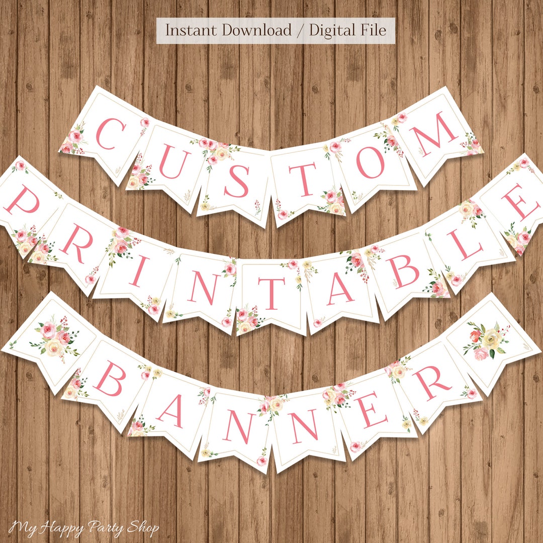 Custom Printable Banner Roses Personalized Banner Design Your Own