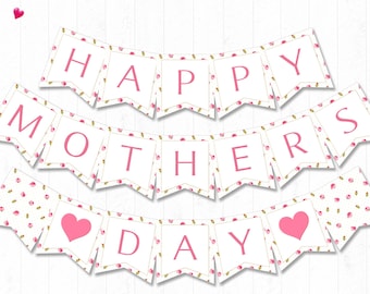Striscione per la festa della mamma / STAMPABILE / Decorazione per la festa della mamma / Rose / Migliore mamma / DOWNLOAD IMMEDIATO / File digitale / CMD003