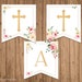 Custom God Bless Banner, PRINTABLE, DIY, Blush Roses, Girl, Baptism ...