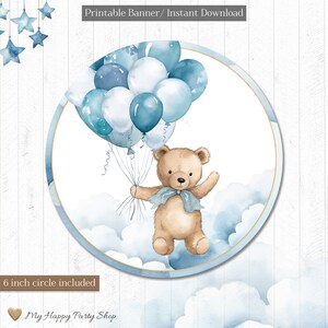 Welcome Home Banner, PRINTABLE, Teddy Bear Welcome Baby, Baby Boy Banner, Homecoming Banner ...