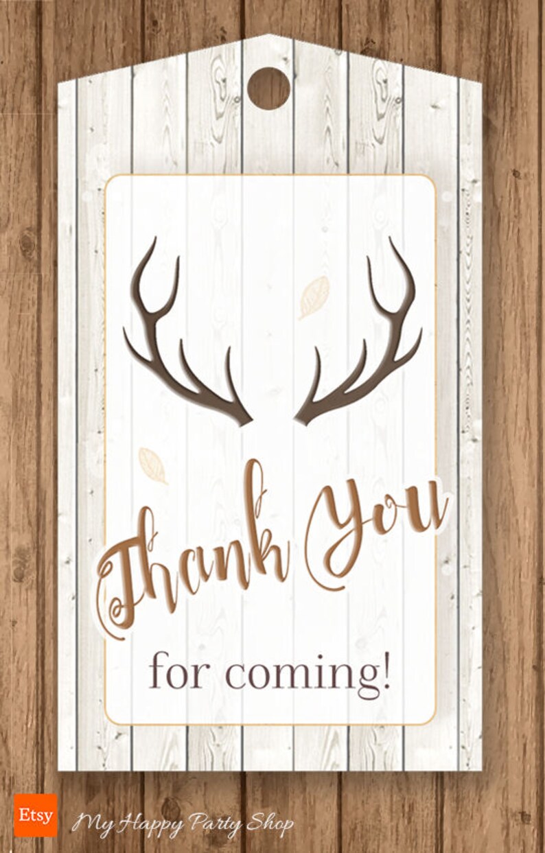 Thank you Tag Deer Face Party Printable Deer Face Tag Topper Cute Deer Digital Birthday INsTANT DoWNLOAD Deer Face Party Favor Tag