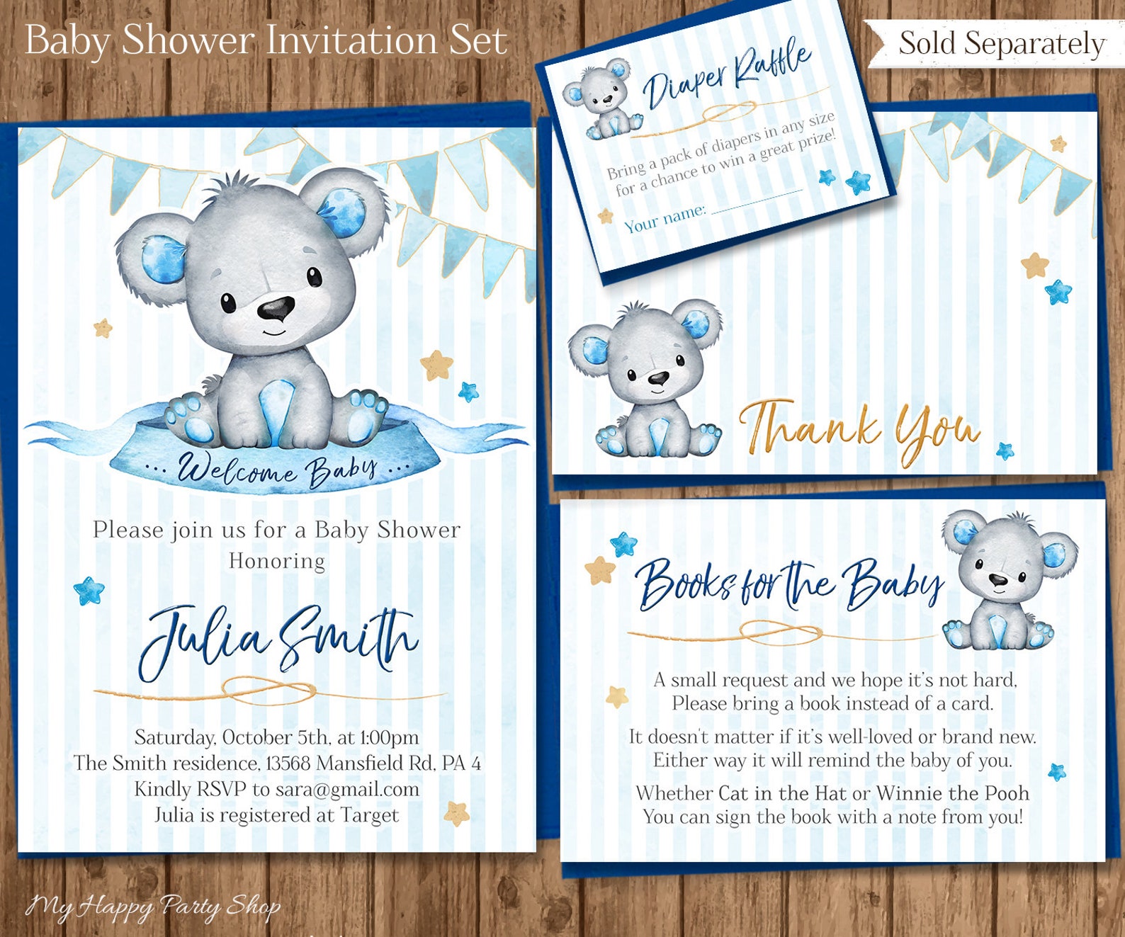 It's a Boy Banner PRINTABLE Bear Baby Shower Banner - Etsy