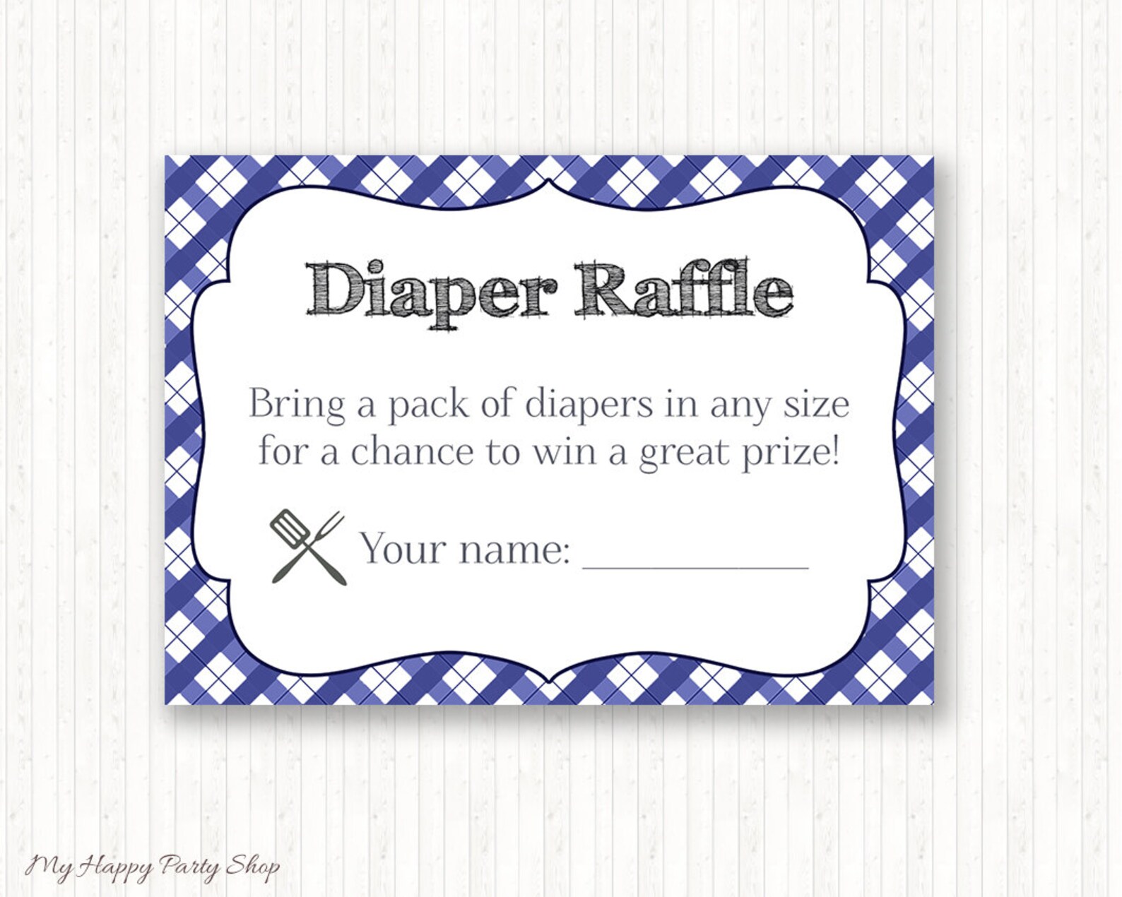 Baby Q Diaper Raffles PRINTABLE Blue Babyq Boy BBQ Shower Etsy