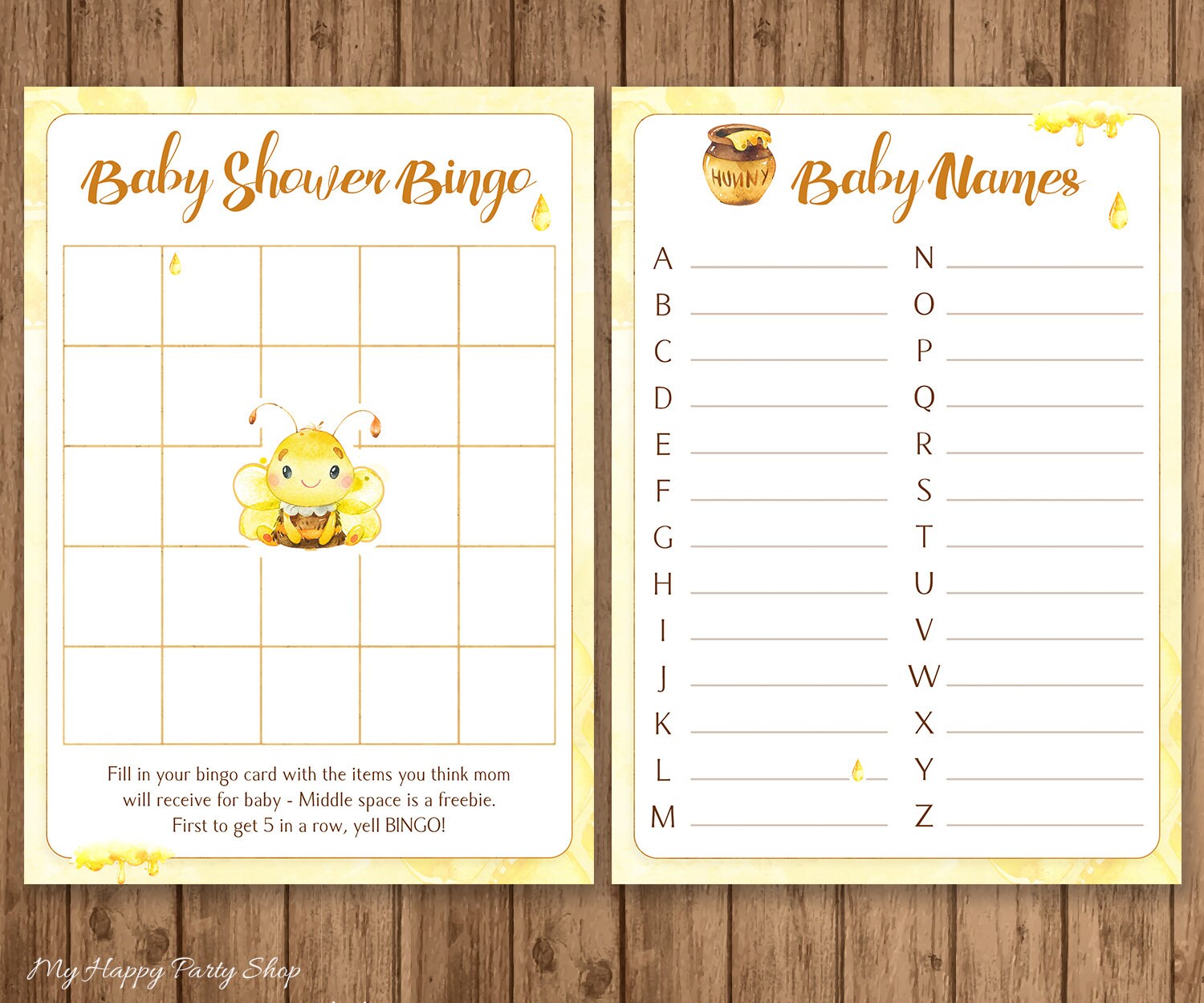 Bee Baby Shower Games Kit PRINTABLE Bee Baby Shower Games - Etsy Israel