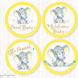 Yellow Elephant Advice Card, PRINTABLE, Yellow Elephant Baby Shower ...