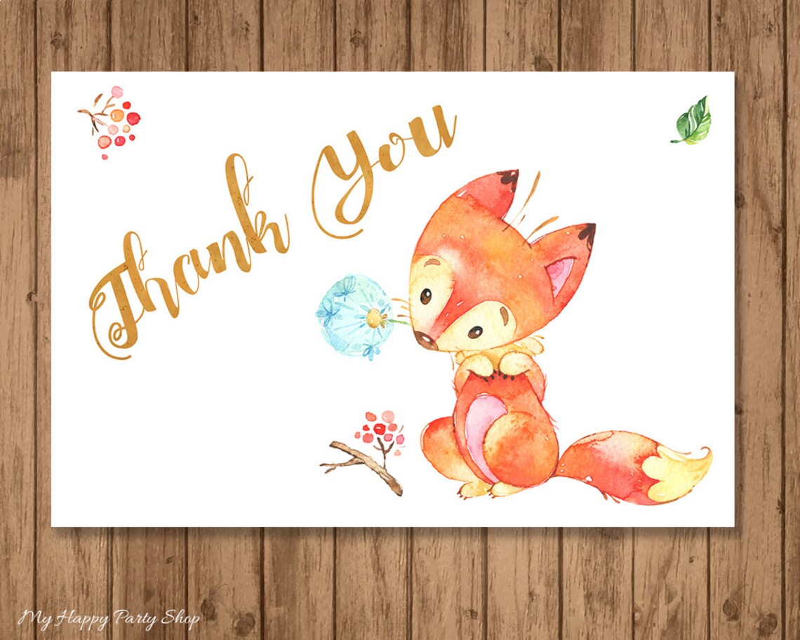 Fox Baby Shower Invitation Set PRINTABLE Little Fox Shower - Etsy