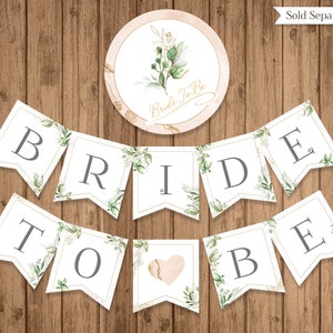 Miss to Mrs Banner, Printable, Bridal Shower Banner, Greenery Banner ...
