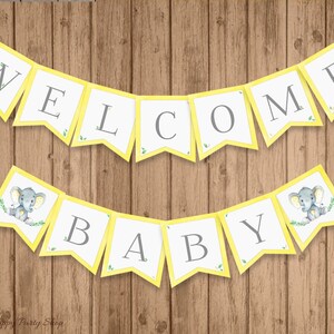 Yellow Elephant Favor Tags, PRINTABLE, Cute Elephant Tags, Baby Shower ...