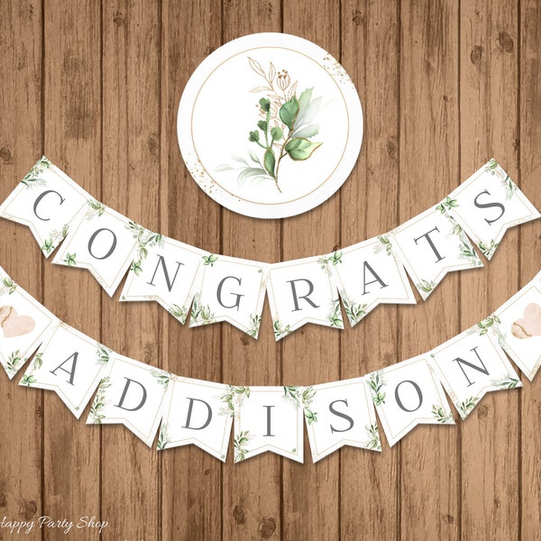 Congratulations Banner, PRINTABLE, Custom Banner, DIY, Graduation Banner, Congrats Class, Party Decor, Engagement , Digital File - BSU066